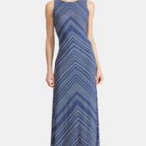 American Living Polka Dot Chevron Maxi Dress